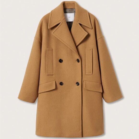 Mango Oversized 75% Wool Short Coat New - Picture 3 of 7